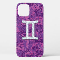 Pearl Like Gemini Zodiac Sign on Digital Camo