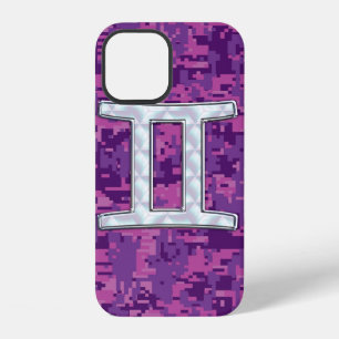Pearl Like Gemini Zodiac Sign on Digital Camo iPhone 12 Case