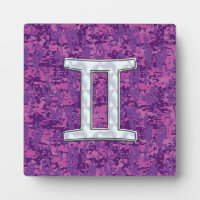 Pearl Like Gemini Zodiac Sign on Digital Camo