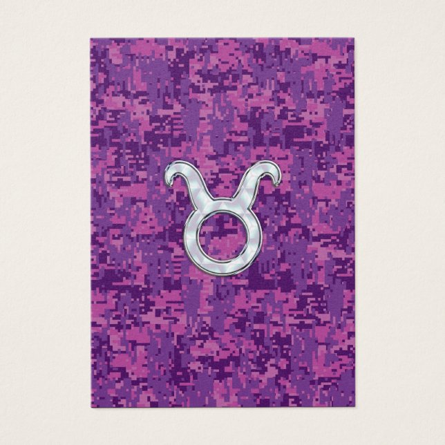 Pearl Like Taurus Zodiac Sign on Pink Digital Camo (Front)