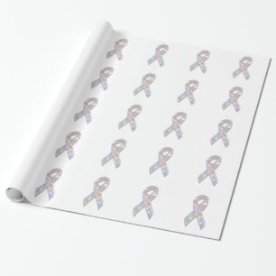 pearl lung cancer ribbon wrapping paper