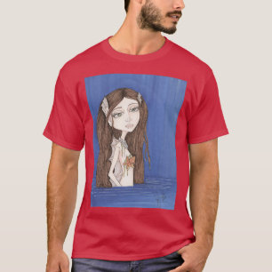Pearl Mermaid fantasy big eyes art T-Shirt