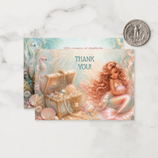 Pearl Mermaid Treasure Chest Thank You Enclosure C Card