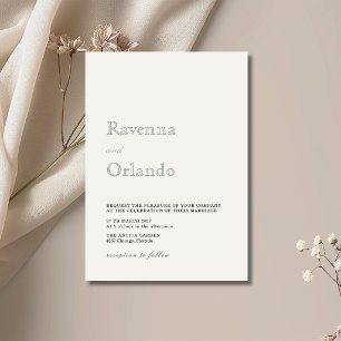 Pearl Minimalist Simple Modern Wedding Invitation
