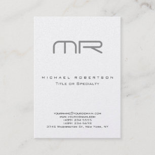 Pearl Modern Monogram White Clean Business Card
