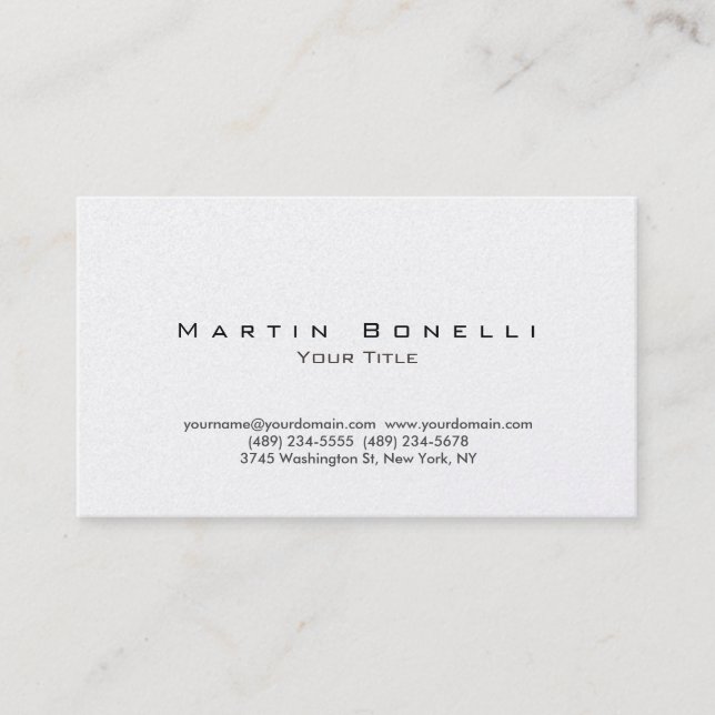 Pearl Modern Plain Simple Trendy Business Card (Front)