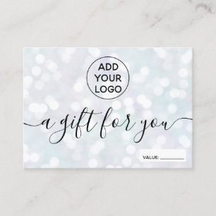 Pearl nacre glitter bokeh logo gift certificate