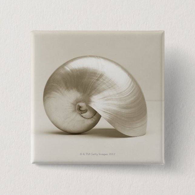 Pearl Nautilus Seashell 15 Cm Square Badge (Front)
