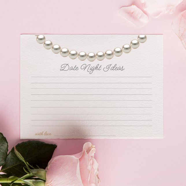 Pearl necklace Bridal Shower Date Night Ideas  Enclosure Card (Creator Uploaded)