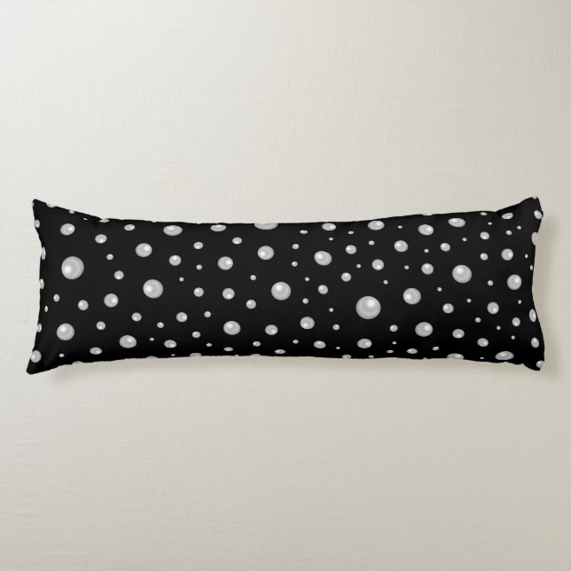 Pearl Pattern on Black Background Body Cushion (Front)