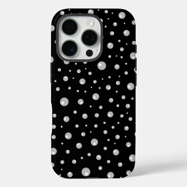 Pearl Pattern on Black Background Case-Mate iPhone Case (Back)