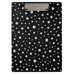 Pearl Pattern on Black Background Clipboard