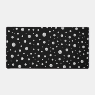 Pearl Pattern on Black Background Desk Mat
