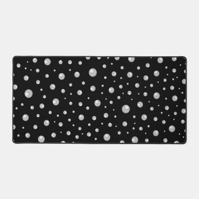 Pearl Pattern on Black Background Desk Mat (Front)