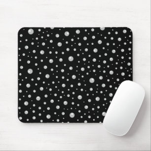 Pearl Pattern on Black Background Mouse Pad