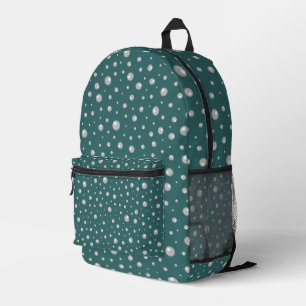 Pearl Pattern on Transformative Teal Background Printed Backpack