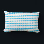 Pearl Patterns White Sky Blue Stylish Decor Gift Lumbar Cushion<br><div class="desc">Designed with elegant & unique white pearl patterns in blue background. You may change the colours as you wish!</div>