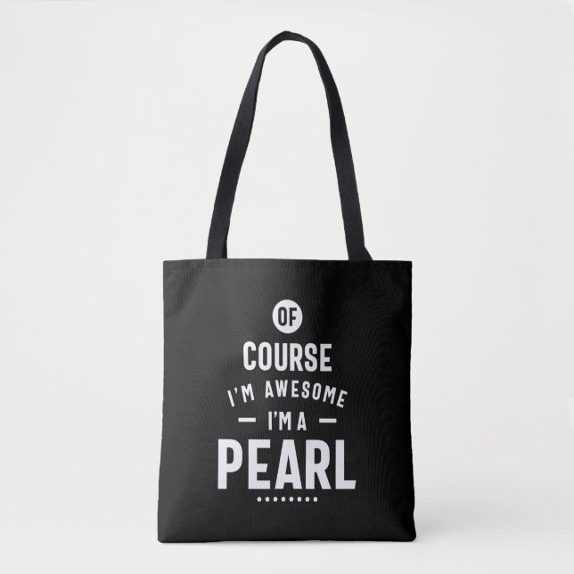 Pearl Personalised Name Birthday Tote Bag (Front)