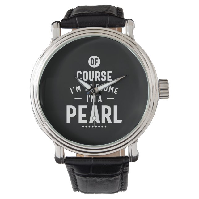 Pearl Personalised Name Birthday Watch (Front)