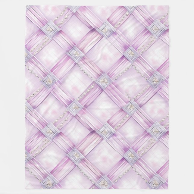 Pearl Purple Pink   Fleece Blanket (Front)
