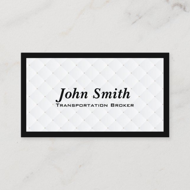 Pearl Quilt Transportation Broker Minimalist Business Card (Front)