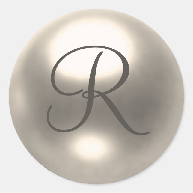 Pearl R monogram wedding seal (Front)