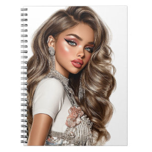 Pearl & Rhinestone Glam Girl Spiral Photo Notebook