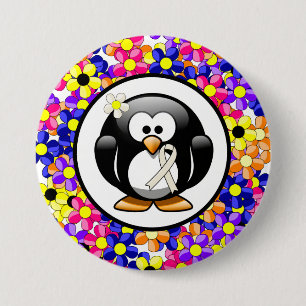Pearl Ribbon Penguin 7.5 Cm Round Badge