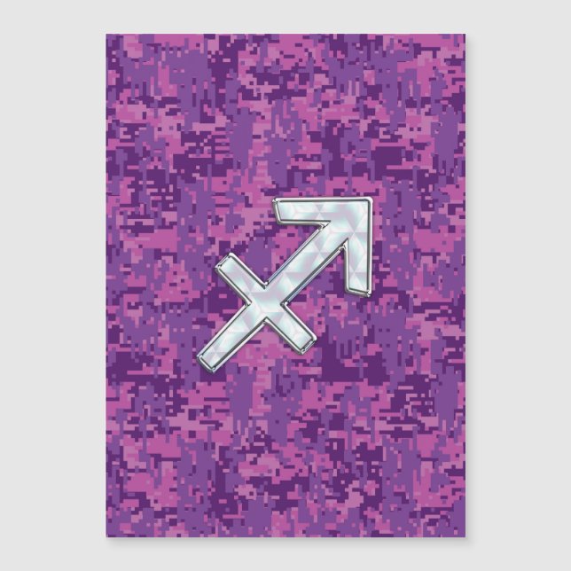 Pearl Sagittarius Zodiac Sign Fuchsia Digital Camo (Front)