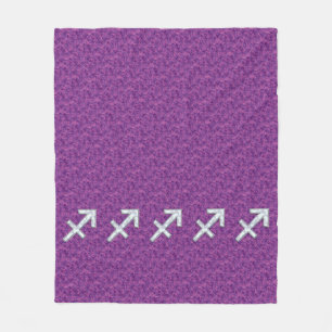Pearl Sagittarius Zodiac Sign Fuchsia Digital Camo Fleece Blanket