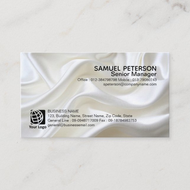 Pearl Satin Fabric Texture Professional Card (Front)