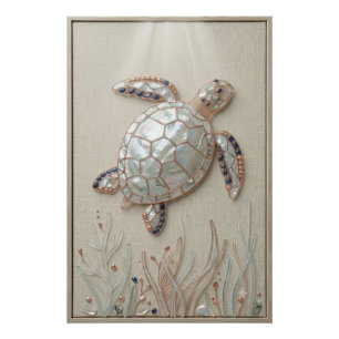 Pearl Sea Turtle Wall Art
