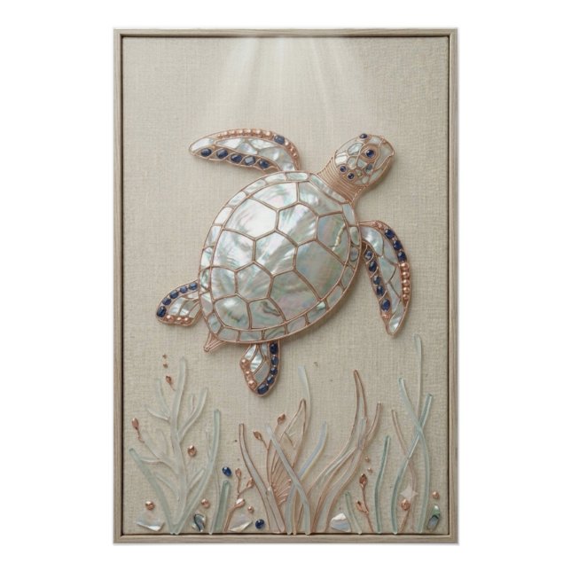 Pearl Sea Turtle Wall Art (Front)