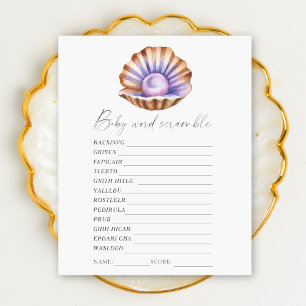 Pearl shell - Word scramble baby shower game