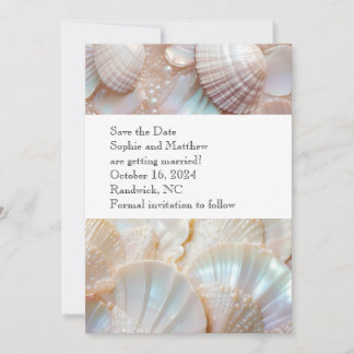 Pearl Shells Classic Elegant Save the Date Card