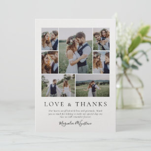 Pearl Shimmer Photo Love and Thanks Wedding Thank You Card
