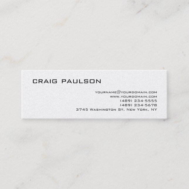 Pearl Simple Trendy Modern Plain Business Card (Front)