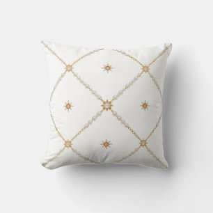 Pearl Sunburst Lattice Jewelry Pattern Cushion
