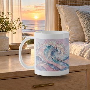 Pearl Tide Pastel Abstract Wave Mug