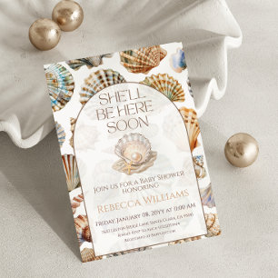 Pearl Under The Sea You Soon Girl Baby Shower Invitation