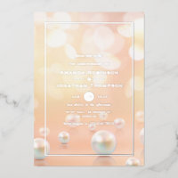 Pearl Wedding Anniversary  Foil Invitation