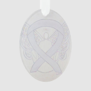 Pearl White Awareness Ribbon Angel Ornament