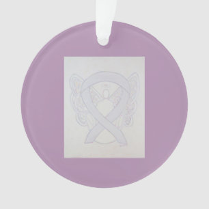 Pearl White Awareness Ribbon Angel Ornaments