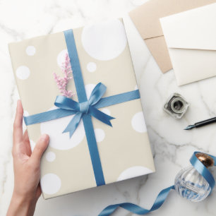 Pearl White Different Sized Polka Dots Wrapping Paper