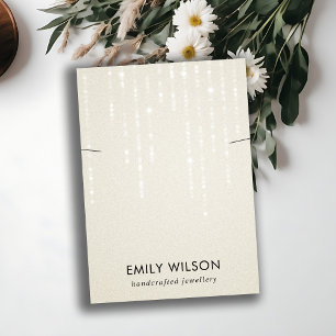 PEARL WHITE LIGHT STRINGS NECKLACE BAND DISPLAY BUSINESS CARD