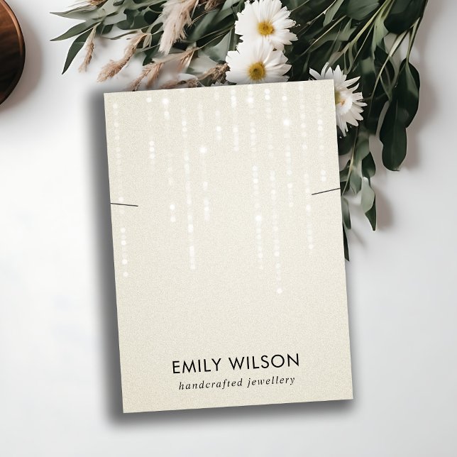 PEARL WHITE LIGHT STRINGS NECKLACE BAND DISPLAY BUSINESS CARD (Creator Uploaded)