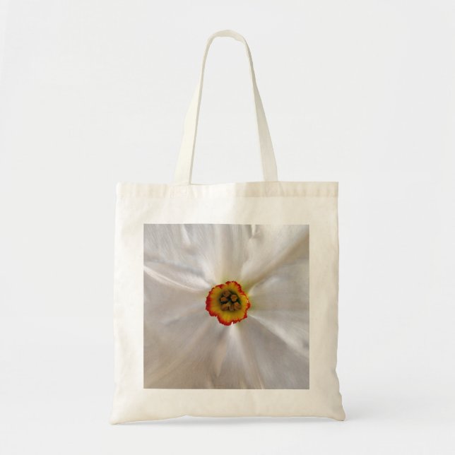 pearl white narcissus tote bag (Front)