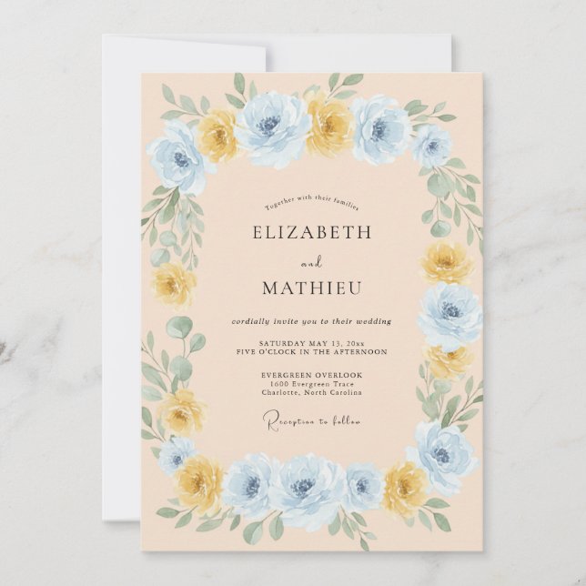 Pearl White Painted Wedding Invitation (Front)