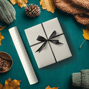 Pearl White Thin Horizontal Striped Wrapping Paper