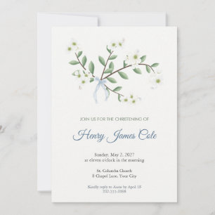 Pearlbush Blossom Christening Invitation
